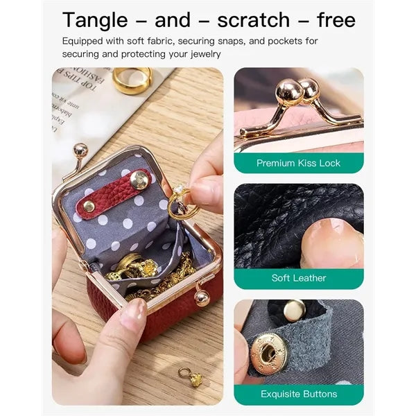 PU Leather Mini Travel Jewelry Organizer