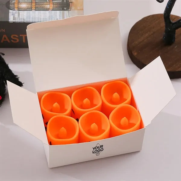Mini Halloween Jack - O'- Lantern LED Candle Set (6 Pcs)