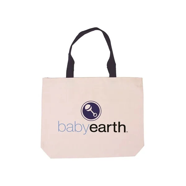Cotton Canvas Tote Bag with Color Accents