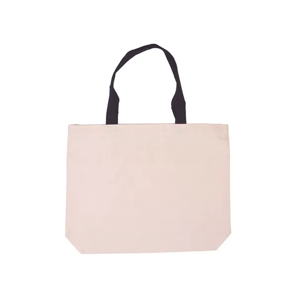 Cotton Canvas Tote Bag with Color Accents