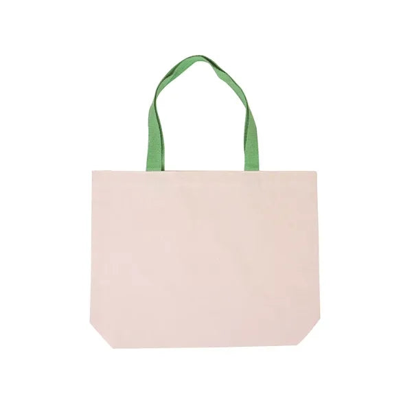Cotton Canvas Tote Bag with Color Accents