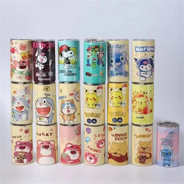 16oz Cute Labubu Travel Coffee Mug with Straw Lid