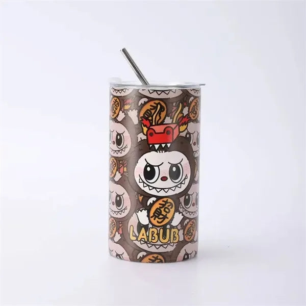 16oz Cute Labubu Travel Coffee Mug with Straw Lid