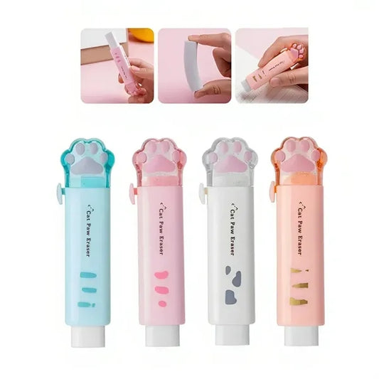 Cat Paw Shaped Retractable Erasers