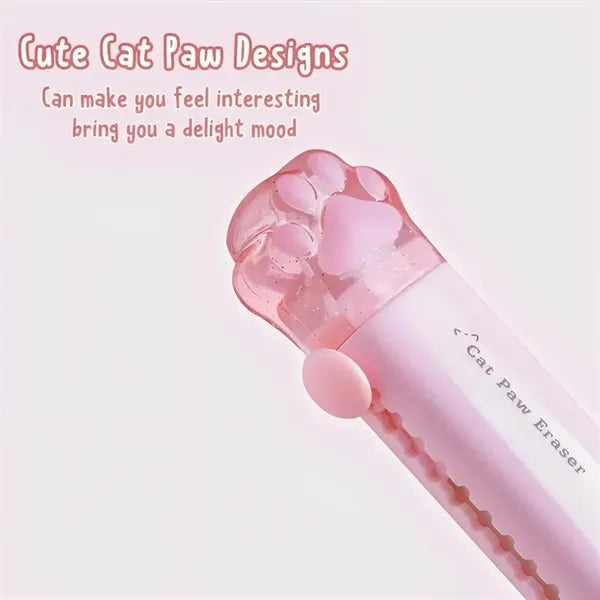 Cat Paw Shaped Retractable Erasers