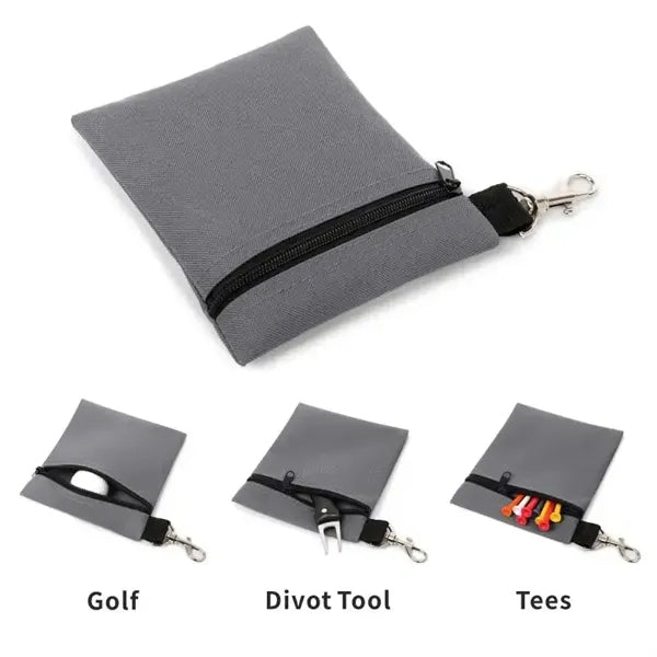 Nylon Golf Tee & Ball Pouch With Carabiner