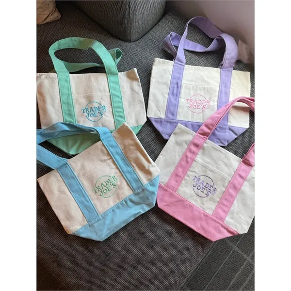 Canvas Shopping Tote Bag With Reinforced Handle