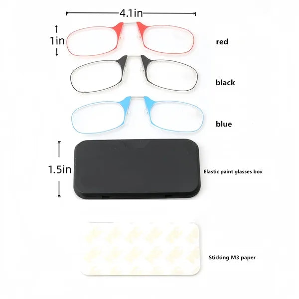 Card - Case Nose - Clip Ultralight Reading Glasses