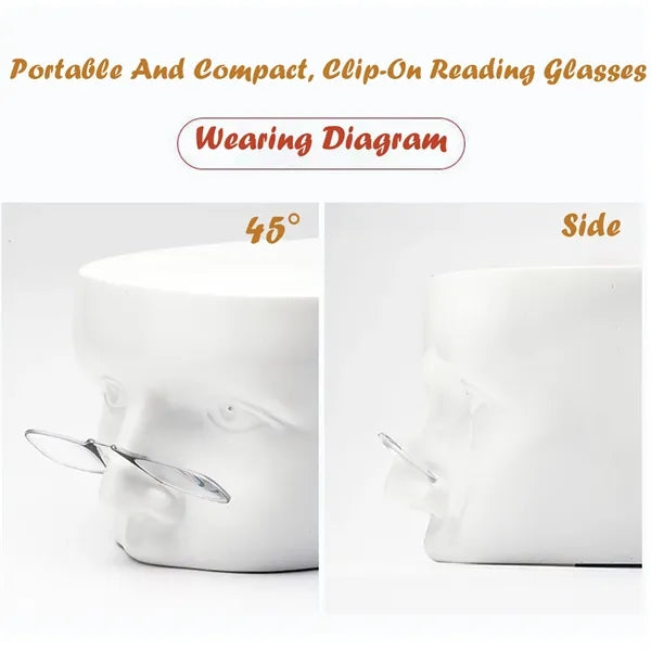 Card - Case Nose - Clip Ultralight Reading Glasses