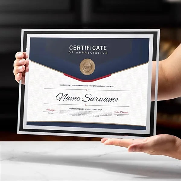 Crystal Glass Certificate Frame Size9.8"13.3"