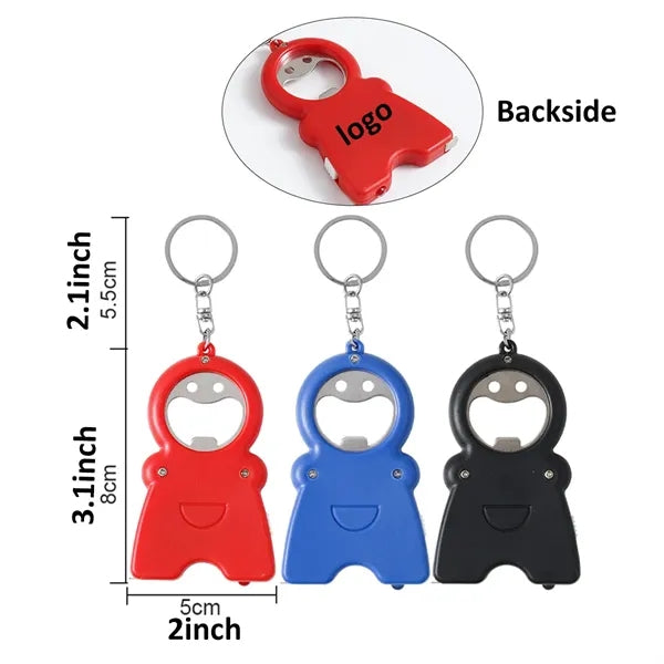 3-in-1 Keychain Tool: Tape Measure, Opener & Flashlight