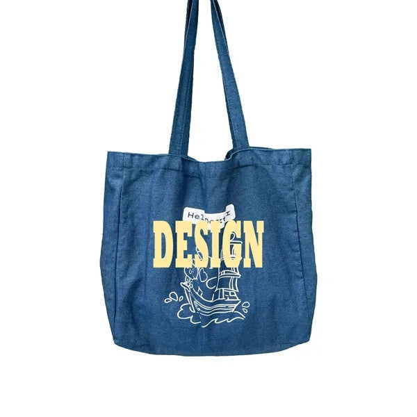 Durable Blue Canvas Tote Bag