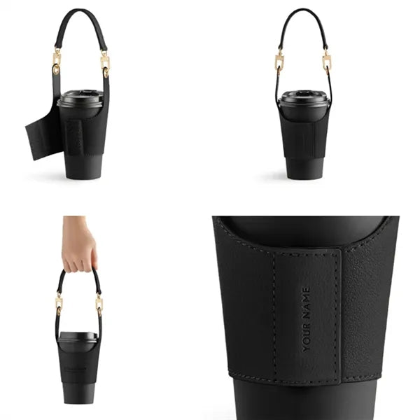 Leather Cup Sleeve For Carrying By Hand