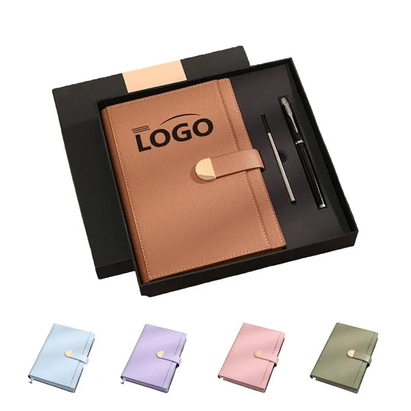 Deluxe Leather A5 Thick Notebook And Pen Gift Set