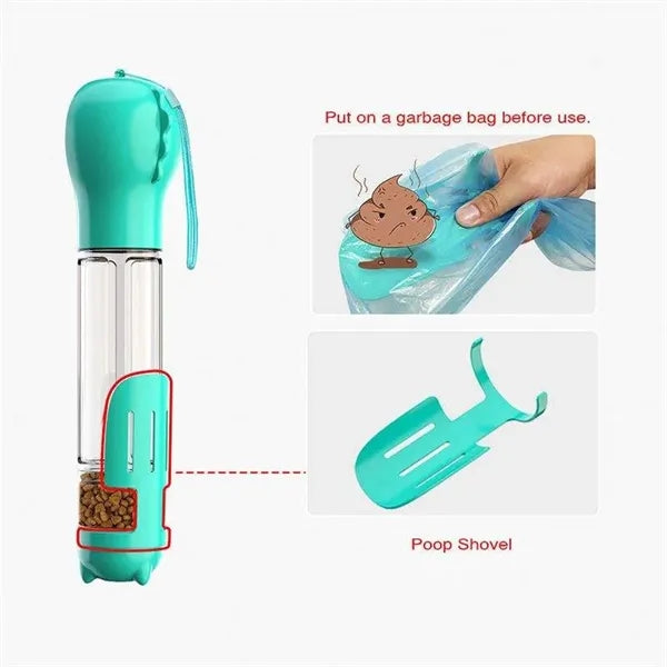 Multifunction 4 in 1 Portable Pet Dog Water Bottle