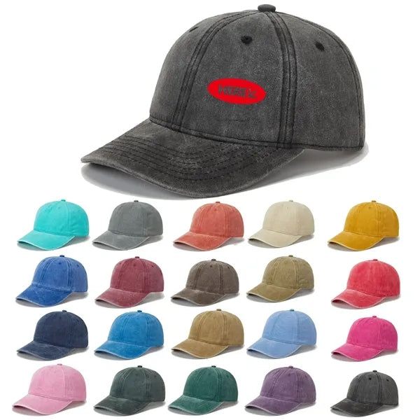 6-Panel Vintage Cotton Baseball Cap