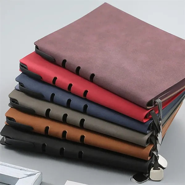A5 PU Leather Thicken Binding Notebook with Side Pen Holder