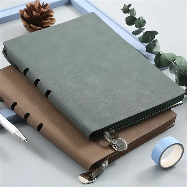 A5 PU Leather Thicken Binding Notebook with Side Pen Holder