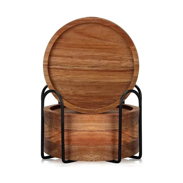 Natural Wood Coaster Set
