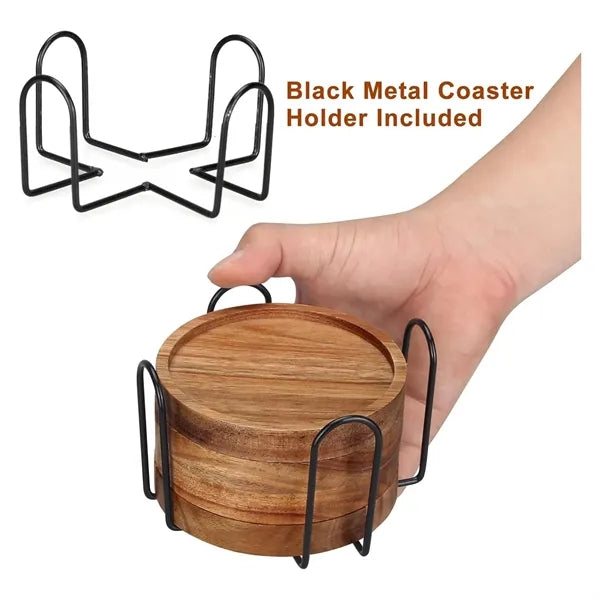 Natural Wood Coaster Set