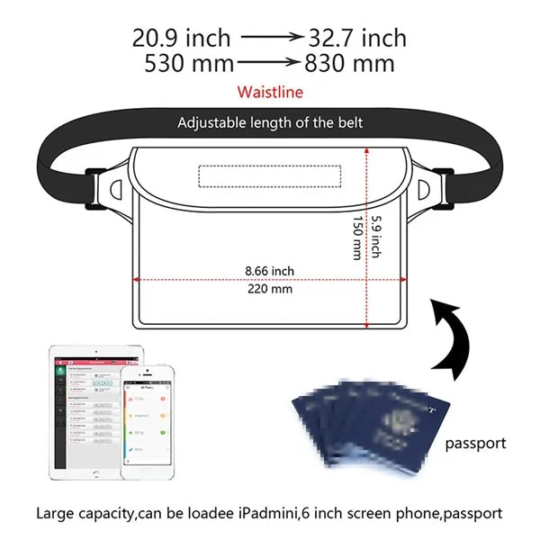 Three-layer Seals Waterproof Cellphone Protection Waist Pack