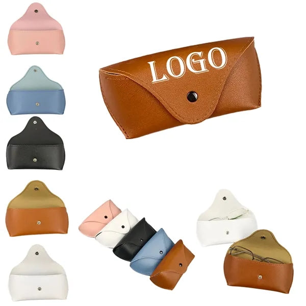 Snap Closure PU Leather Glasses Case
