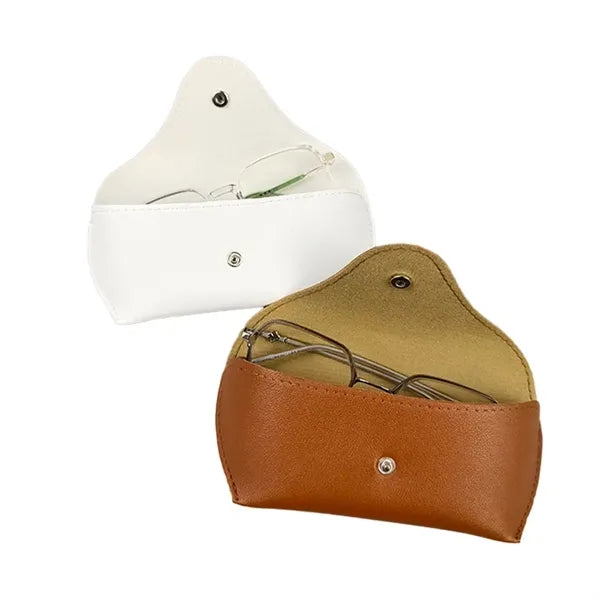 Snap Closure PU Leather Glasses Case