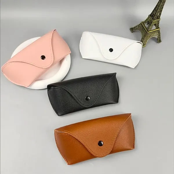 Snap Closure PU Leather Glasses Case