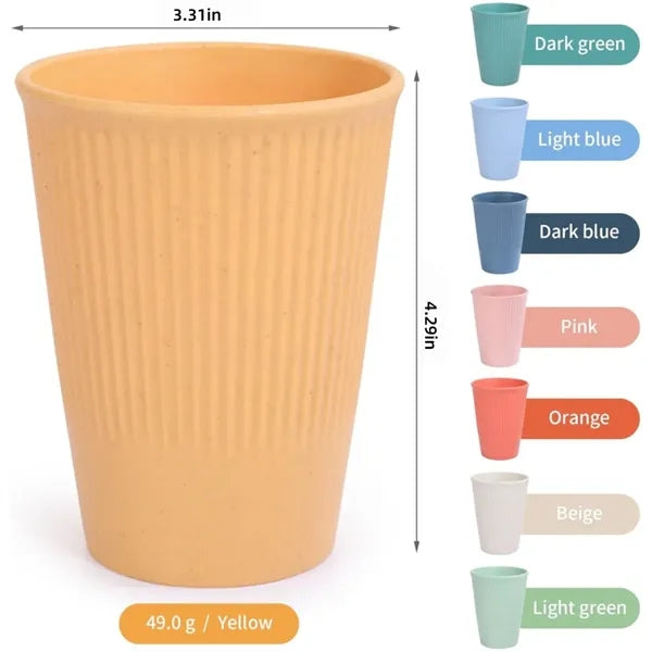 12oz Eco-Friendly Wheat Straw Stripe Water Cup