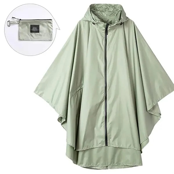 Womens Rain Poncho Jacket with Hood and Pockets