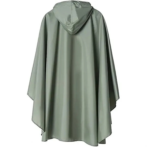 Womens Rain Poncho Jacket with Hood and Pockets