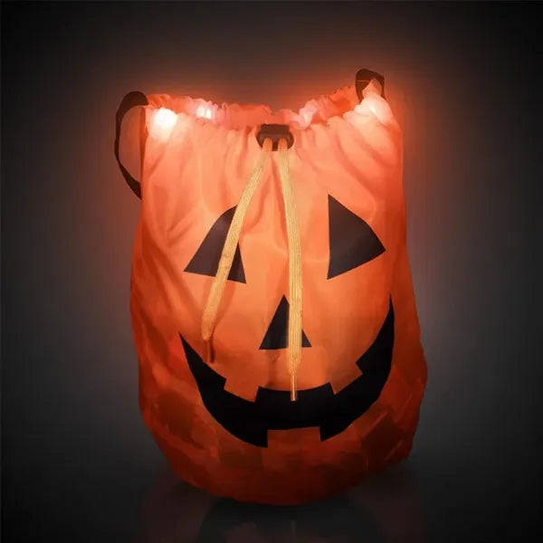 LED portable pumpkin Drawstring bag