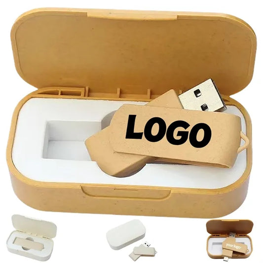 Eco Friendly Straw USB Flash Drive with Customizable Logo