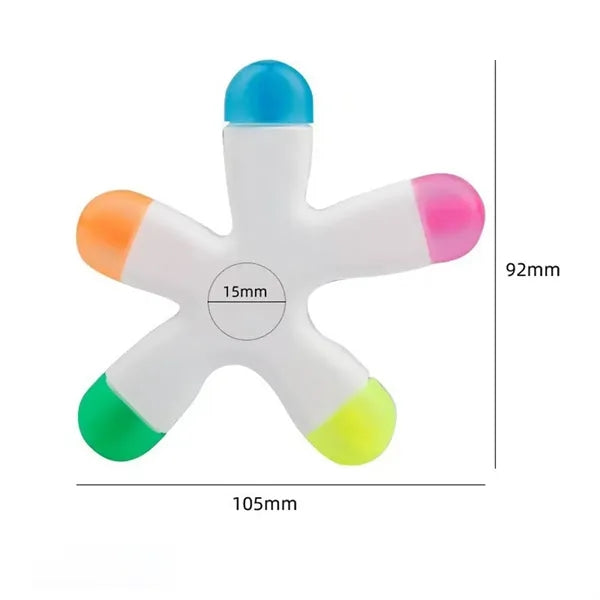5 Color Fluorescent Highlighter Pens