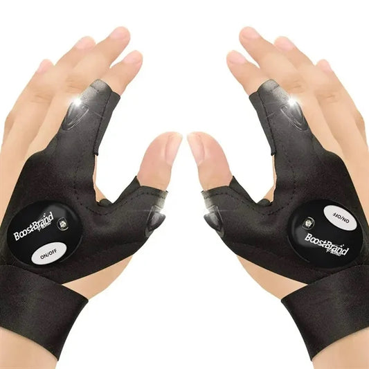 LED Flashlight Gloves for Fishing Repair Night Illumination