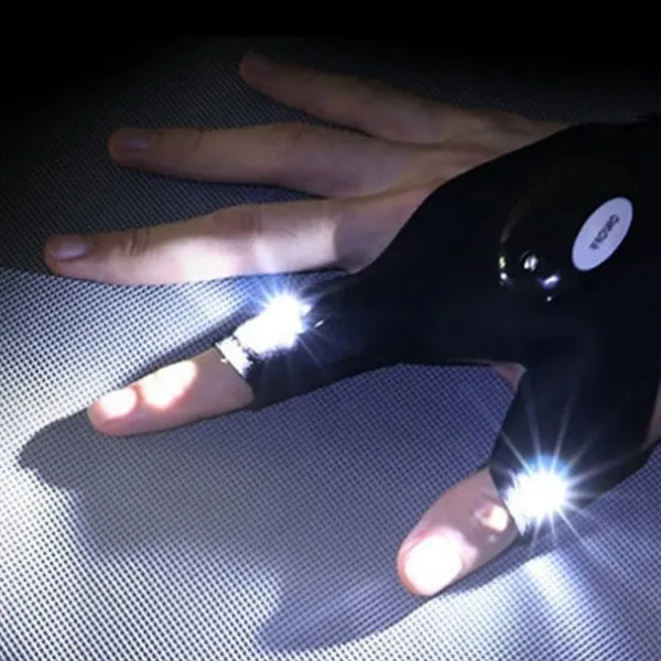 LED Flashlight Gloves for Fishing Repair Night Illumination