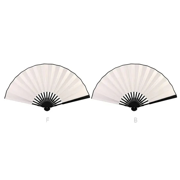 10" Natural Bamboo Rib Silk Fabric Handheld Folding Fan