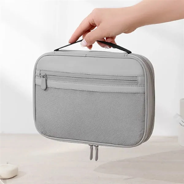 Multifunction Spacious Dual Zipper Travel Cosmetic Organizer