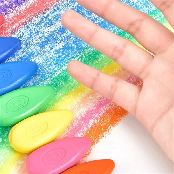 Safe Washable Vibrant Finger Grip Water-Shaped Drop Crayons