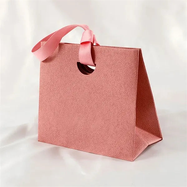 Thick Texture Gift Tote with Ribbon Handles