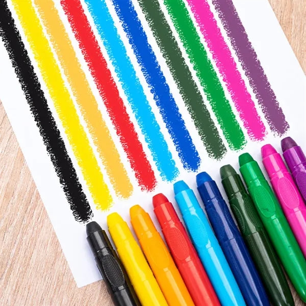 6-Color Water-Based Non-Toxic Easy Wash-Off Twist-up Crayons
