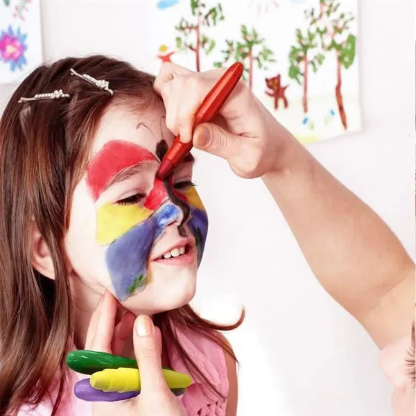 6-Color Water-Based Non-Toxic Easy Wash-Off Twist-up Crayons
