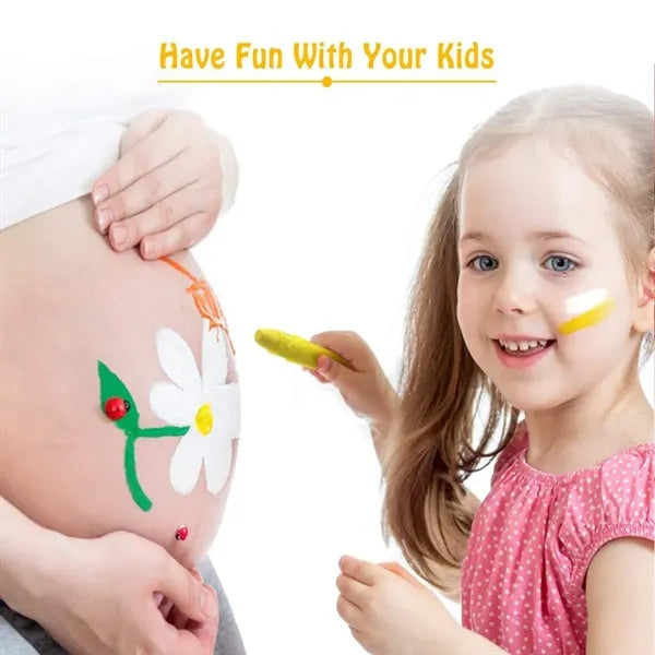 6-Color Water-Based Non-Toxic Easy Wash-Off Twist-up Crayons