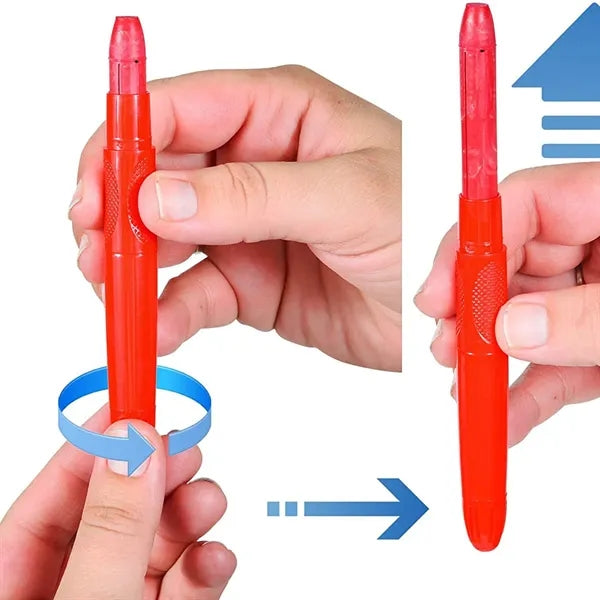 6-Color Water-Based Non-Toxic Easy Wash-Off Twist-up Crayons