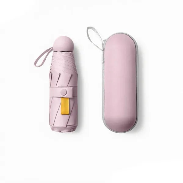 Mini Folding Compact Umbrella With Case