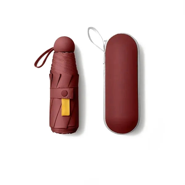 Mini Folding Compact Umbrella With Case