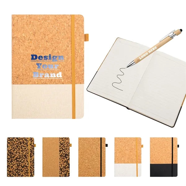 Eco-Friendly Cork Cover A5 Notebook With Stylus Pen
