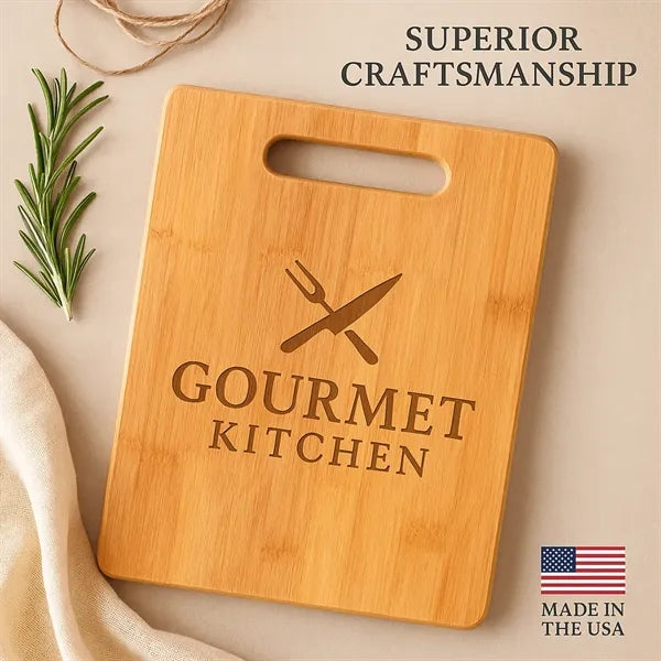 6" x 9" Bamboo Cutting Board With Handle