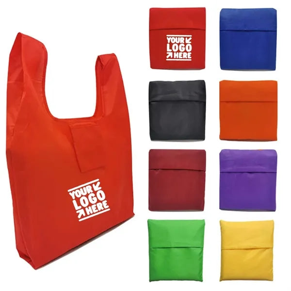 Compact Foldable Polyester Square Tote Bag