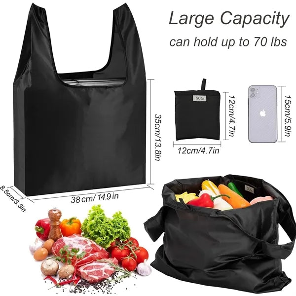 Compact Foldable Polyester Square Tote Bag